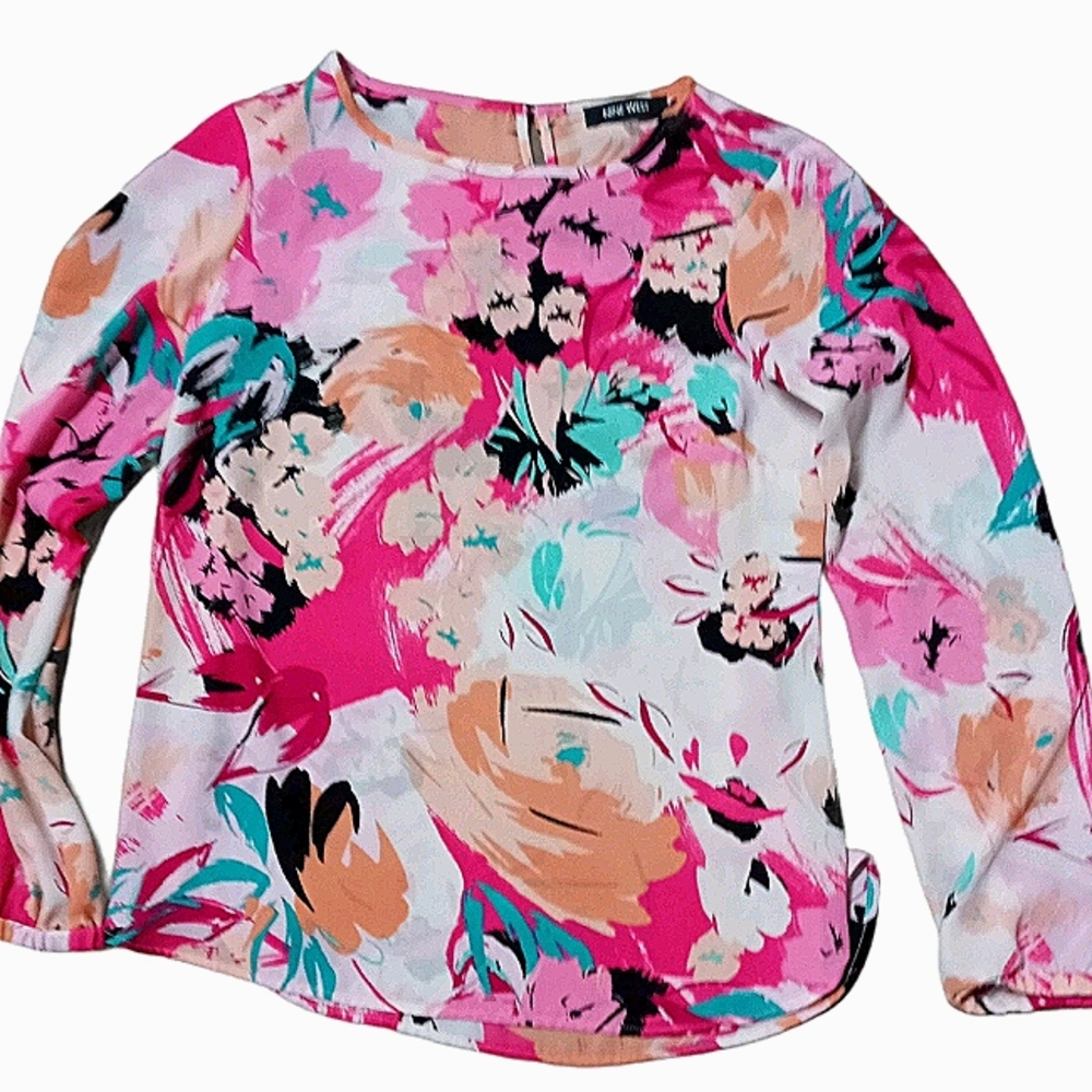 Nine West blouse pink & orange